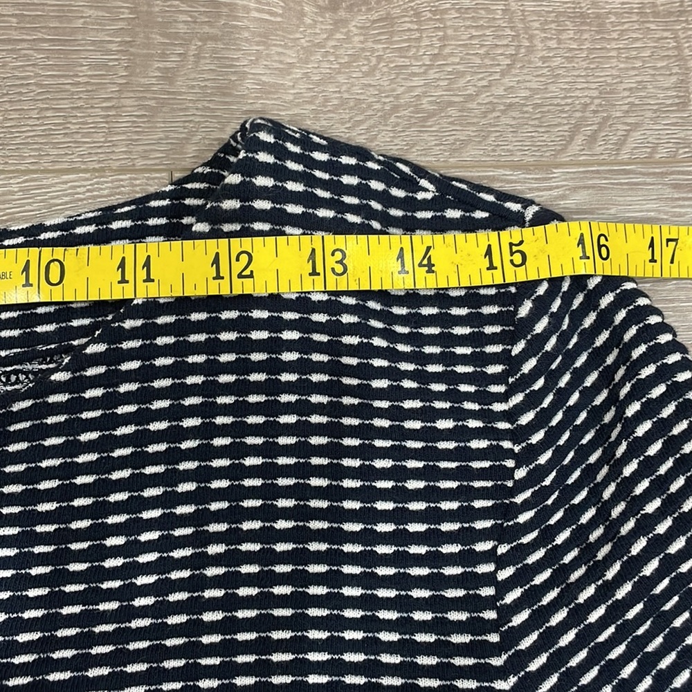 Talbots Petites Navy and White Bow Accent 3/4 Sleeve Top MP - Picture 10 of 16
